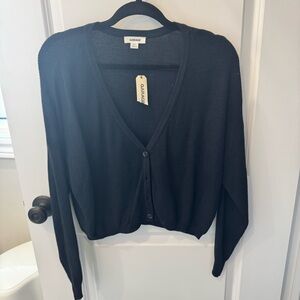 Garage Navy V-Neck Button Cardigan Sweater